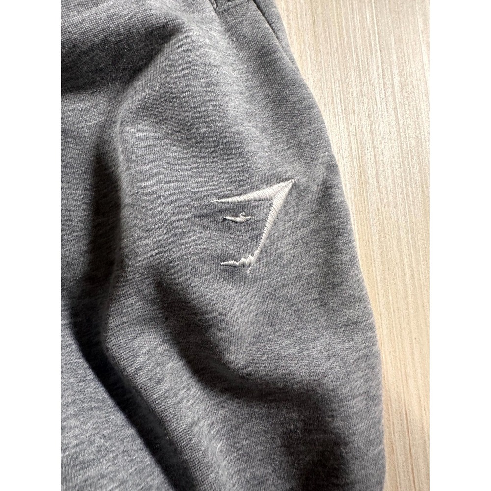 Gymshark Jogger Pants Mens Small Gray Embroidered Skinny Legs Pockets Drawstring - Picture 2 of 4